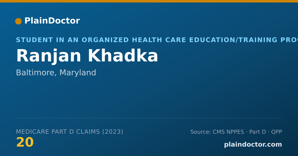 Shareable card for Ranjan Khadka - Student in an Organized Health Care Education/Training Program, Baltimore, MD