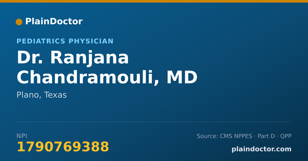 Shareable card for Ranjana Chandramouli, MD - Pediatrics Physician, Plano, TX