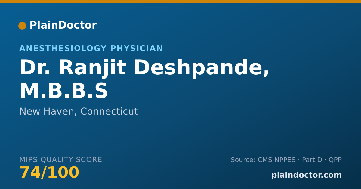 Shareable card for Ranjit Deshpande, M.B.B.S - Anesthesiology Physician, New Haven, CT