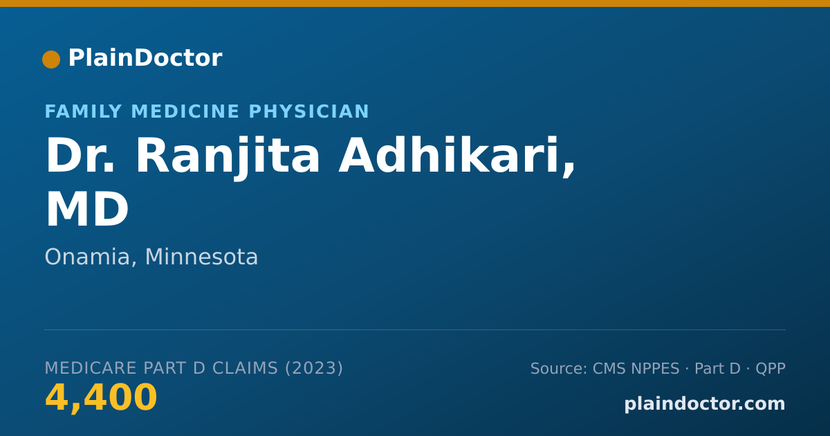 Shareable card for Ranjita Adhikari, MD - Family Medicine Physician, Onamia, MN
