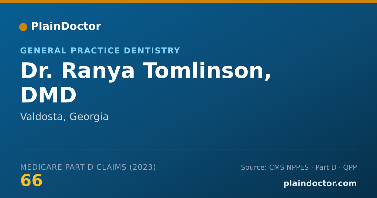 Shareable card for Ranya Tomlinson, DMD - General Practice Dentistry, Valdosta, GA