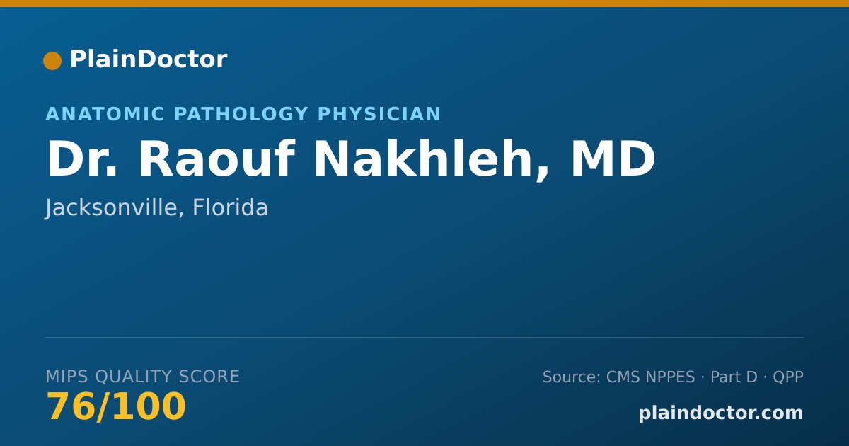 Shareable card for Raouf Nakhleh, MD - Anatomic Pathology Physician, Jacksonville, FL