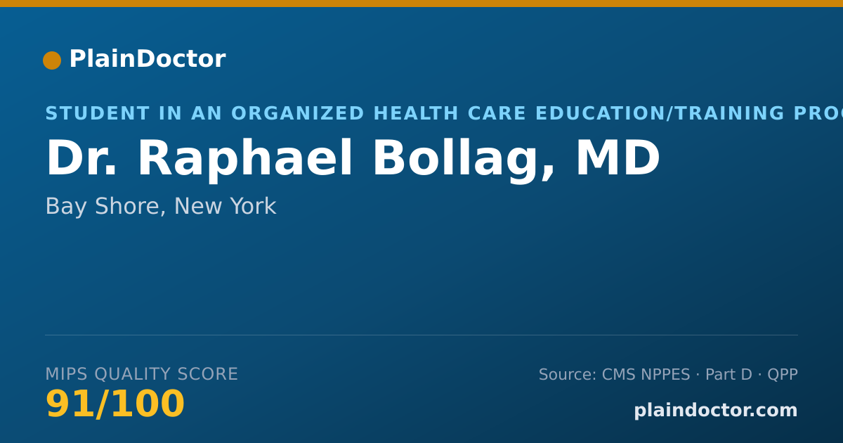Shareable card for Raphael Bollag, MD - Student in an Organized Health Care Education/Training Program, Bay Shore, NY