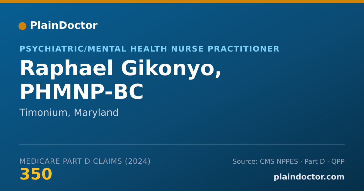 Shareable card for Raphael Gikonyo, PHMNP-BC - Psychiatric/Mental Health Nurse Practitioner, Timonium, MD