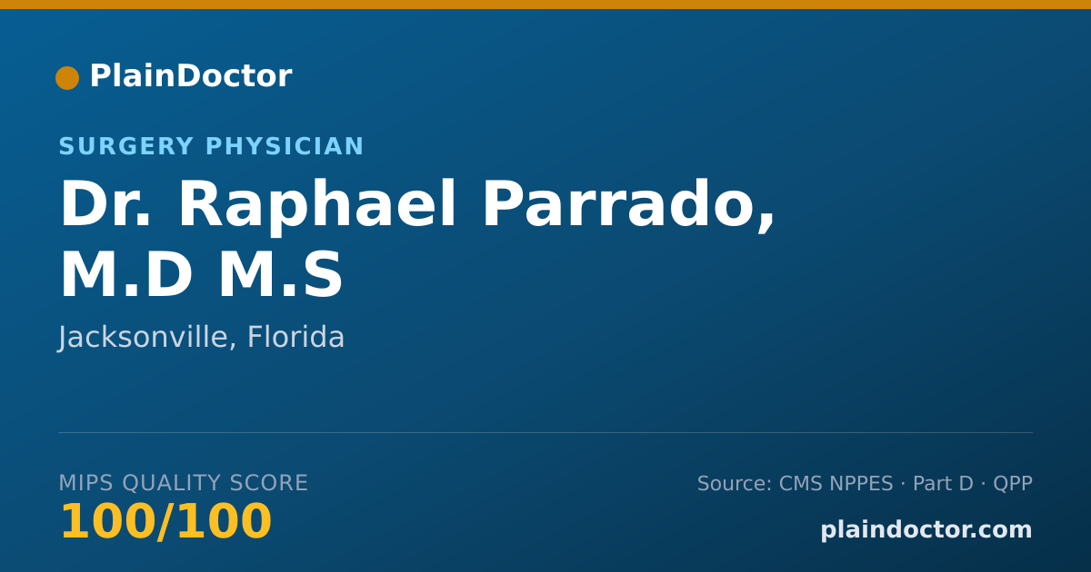 Shareable card for Raphael Parrado, M.D M.S - Surgery Physician, Jacksonville, FL