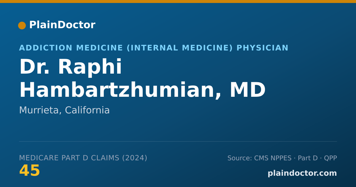 Shareable card for Raphi Hambartzhumian, MD - Internal Medicine Physician, Murrieta, CA