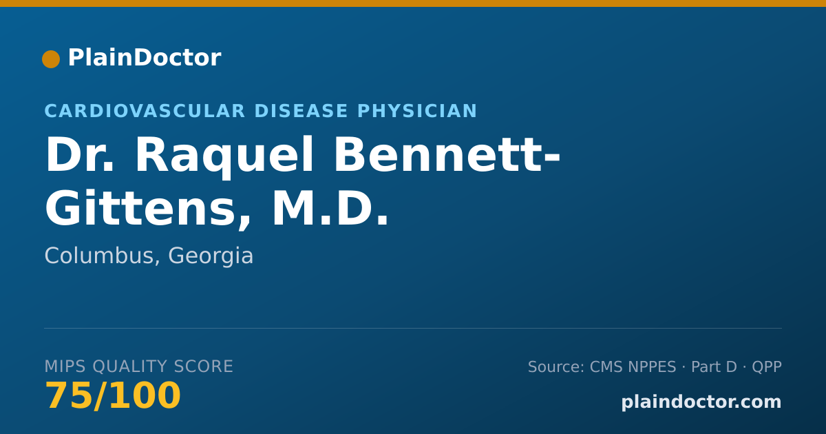 Shareable card for Raquel Bennett- Gittens, M.D. - Cardiovascular Disease Physician, Columbus, GA