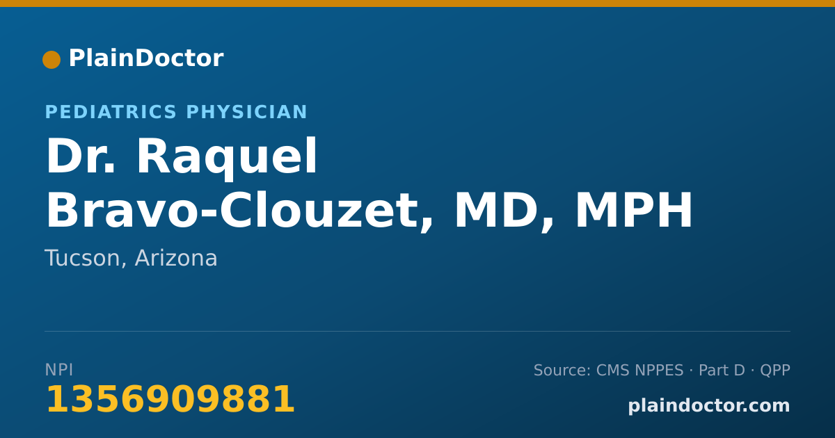 Shareable card for Raquel Bravo-Clouzet, MD, MPH - Pediatrics Physician, Tucson, AZ