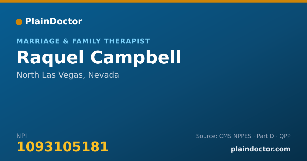 Shareable card for Raquel Campbell - Marriage & Family Therapist, North Las Vegas, NV