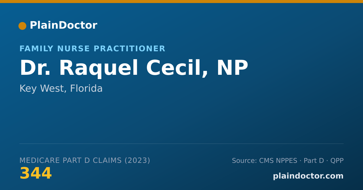 Shareable card for Raquel Cecil, NP - Family Nurse Practitioner, Key West, FL