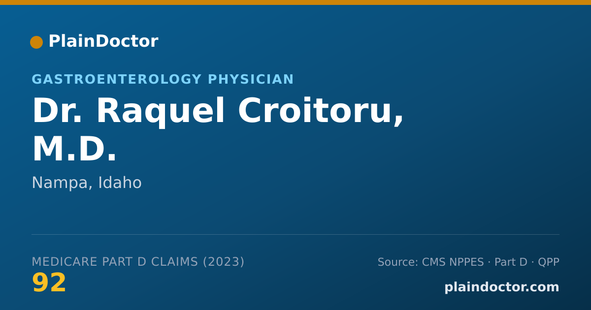 Shareable card for Raquel Croitoru, M.D. - Gastroenterology Physician, Nampa, ID