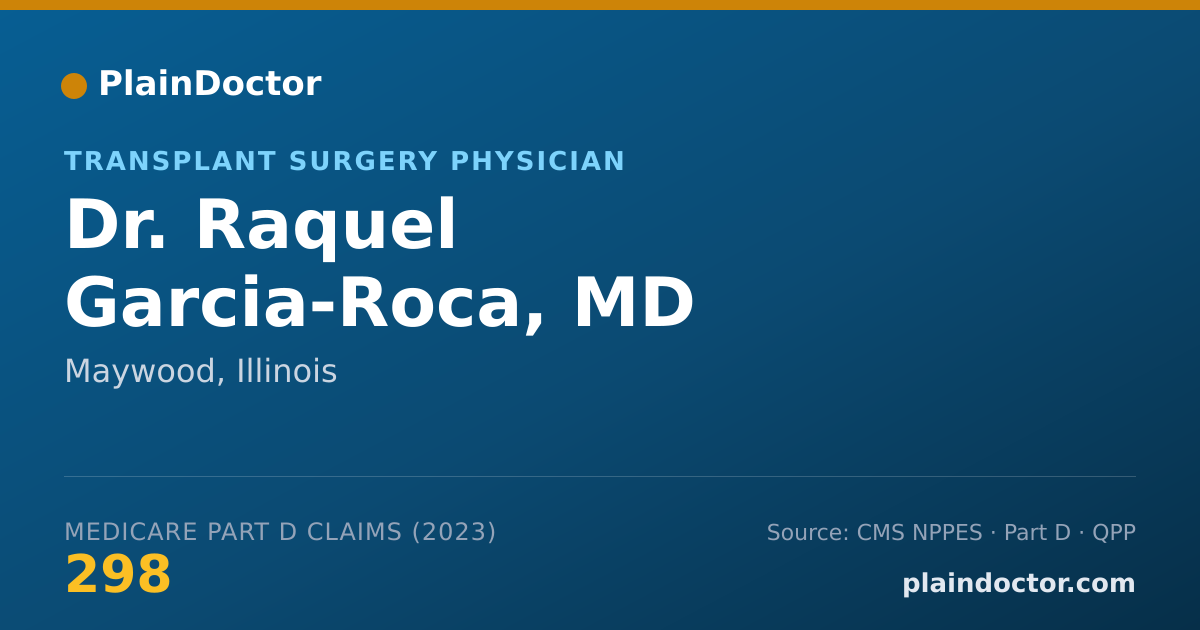 Shareable card for Raquel Garcia-Roca, MD - Transplant Surgery Physician, Maywood, IL