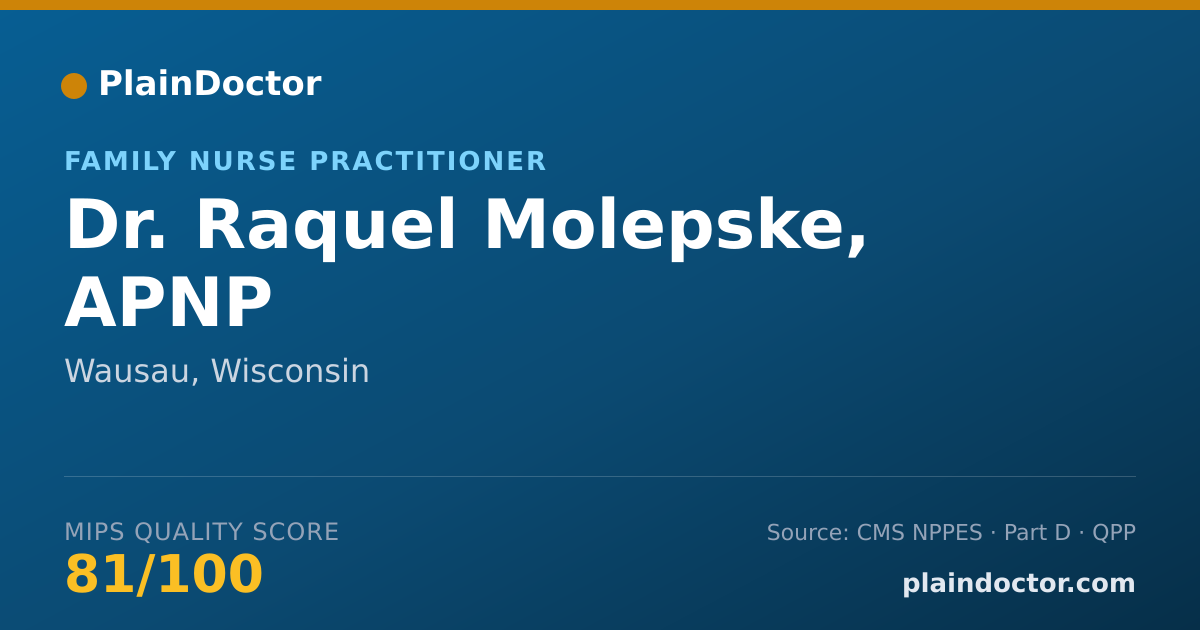 Shareable card for Raquel Molepske, APNP - Family Nurse Practitioner, Wausau, WI