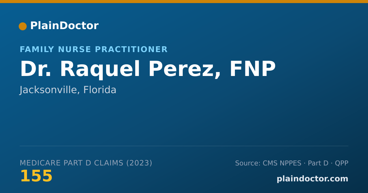 Shareable card for Raquel Perez, FNP - Family Nurse Practitioner, Jacksonville, FL