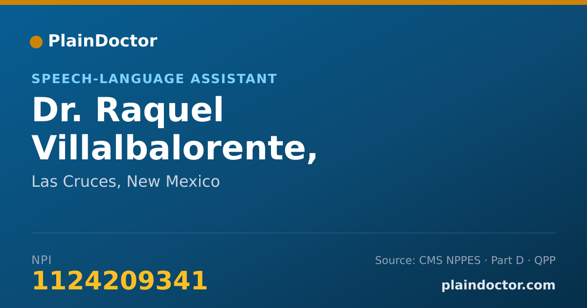 Shareable card for Raquel Villalbalorente, MS-CFY-SLP - Speech-Language Assistant, Las Cruces, NM
