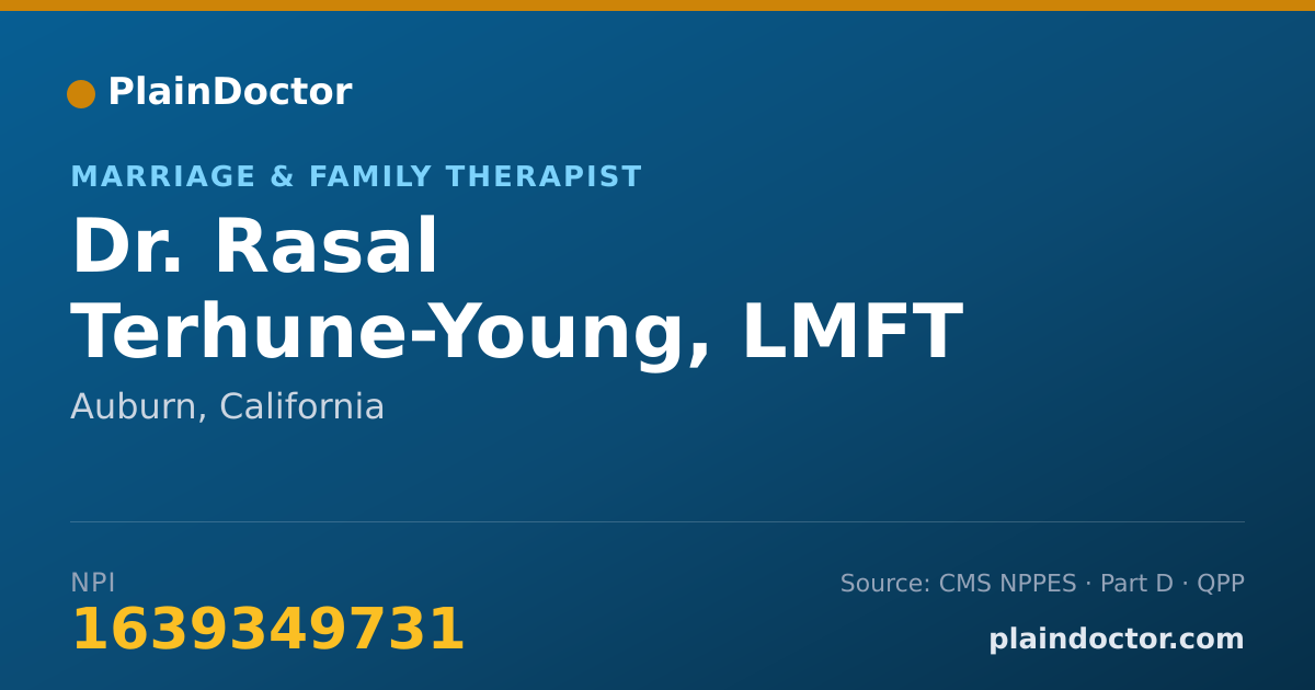 Shareable card for Rasal Terhune-Young, LMFT - Marriage & Family Therapist, Auburn, CA