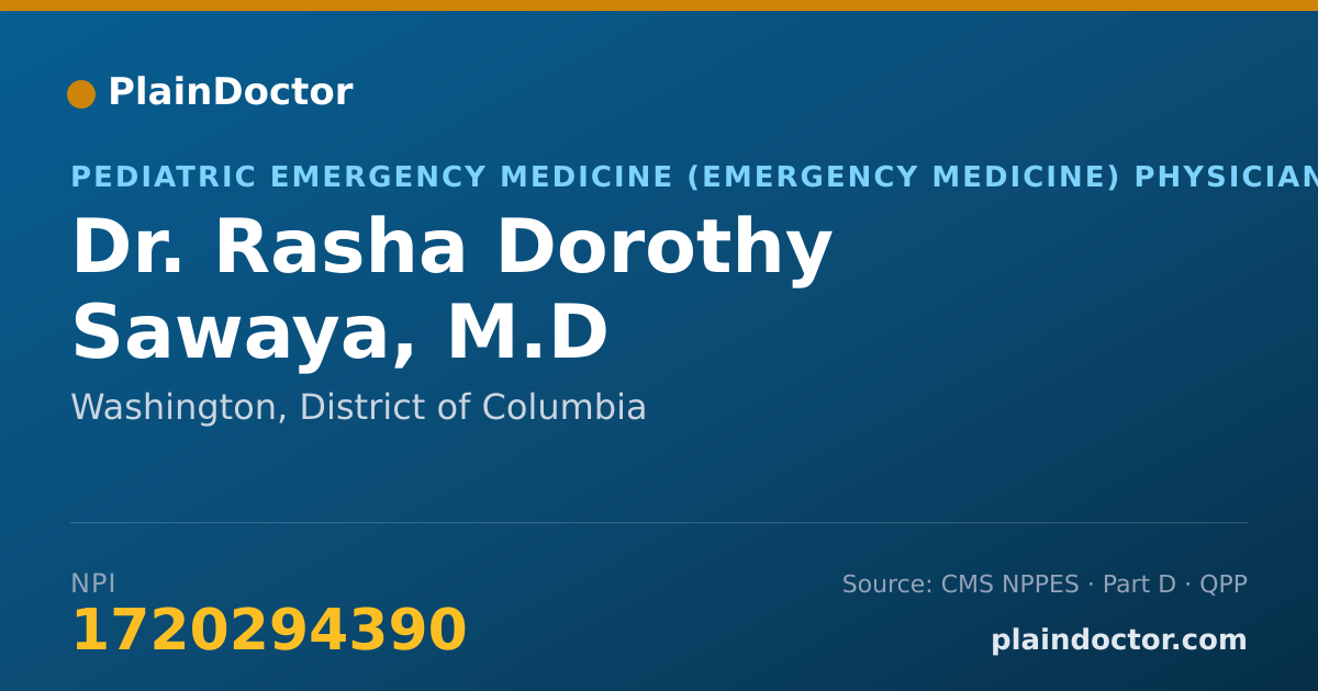 Shareable card for Rasha Dorothy Sawaya, M.D - Pediatric Emergency Medicine (Emergency Medicine) Physician, Washington, DC