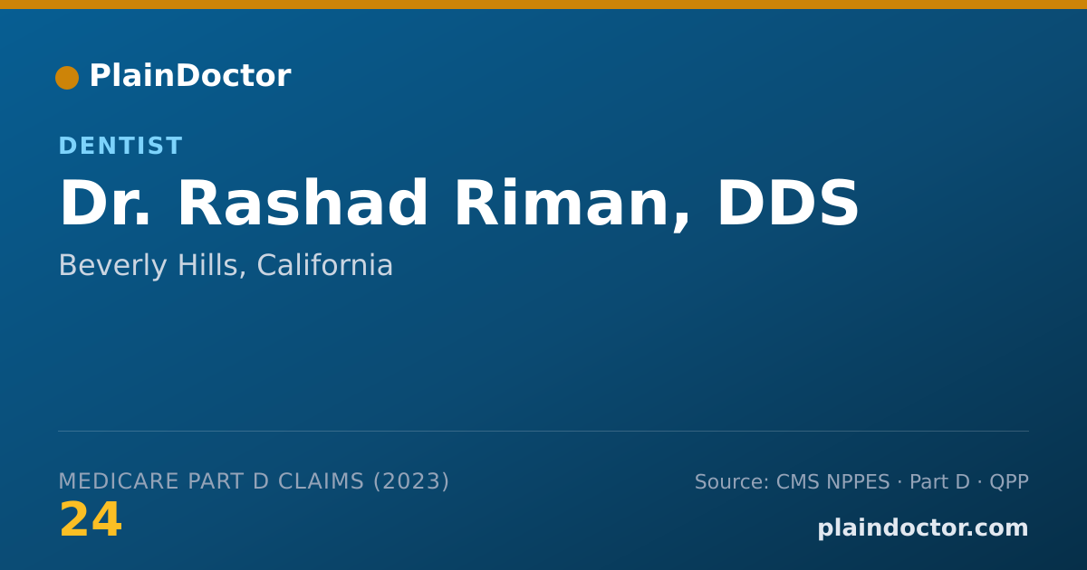 Shareable card for Rashad Riman, DDS - Dentist, Beverly Hills, CA