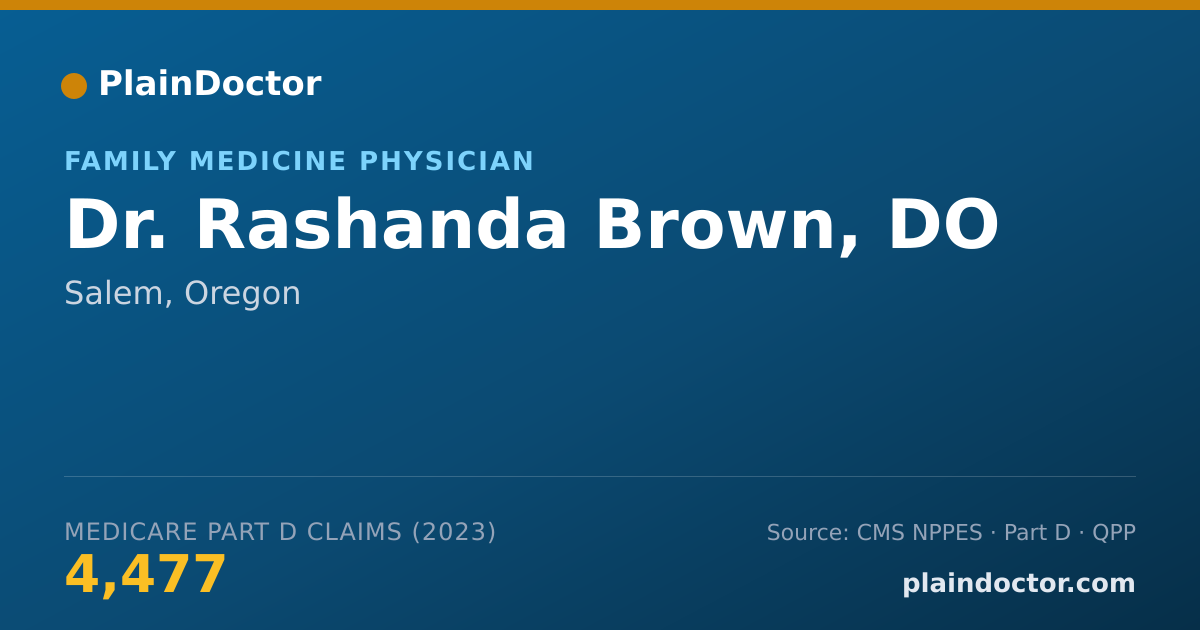 Shareable card for Rashanda Brown, DO - Family Medicine Physician, Salem, OR