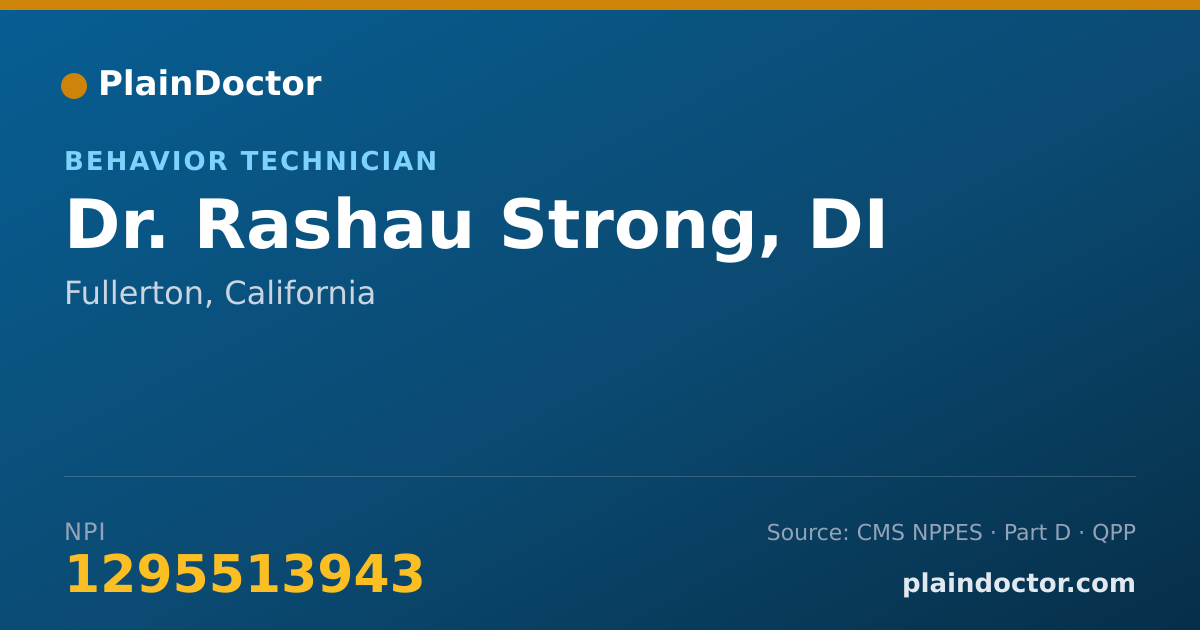 Shareable card for Rashau Strong, DI - Behavior Technician, Fullerton, CA