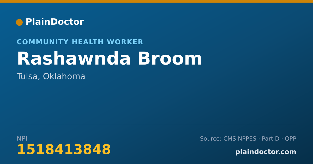 Shareable card for Rashawnda Broom - Community Health Worker, Tulsa, OK