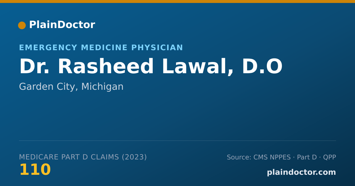 Shareable card for Rasheed Lawal, D.O - Emergency Medicine Physician, Garden City, MI