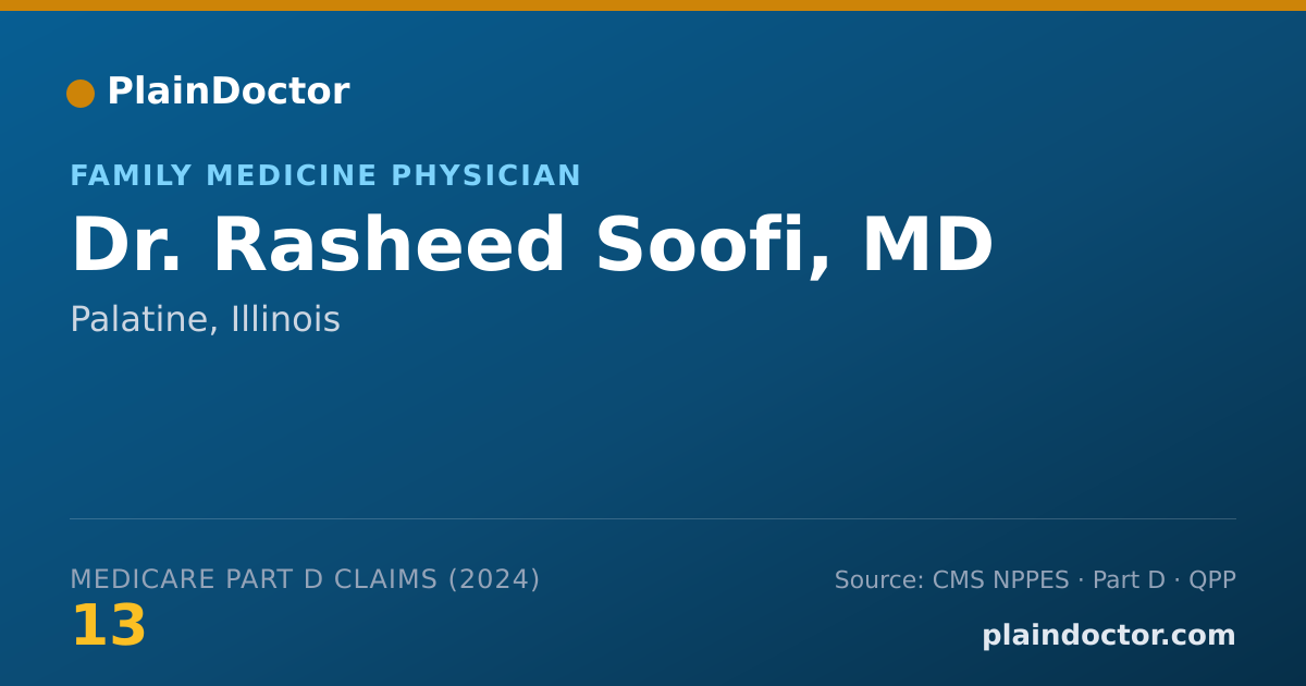 Shareable card for Rasheed Soofi, MD - Family Medicine Physician, Palatine, IL