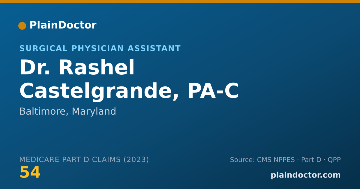 Shareable card for Rashel Castelgrande, PA-C - Surgical Physician Assistant, Baltimore, MD