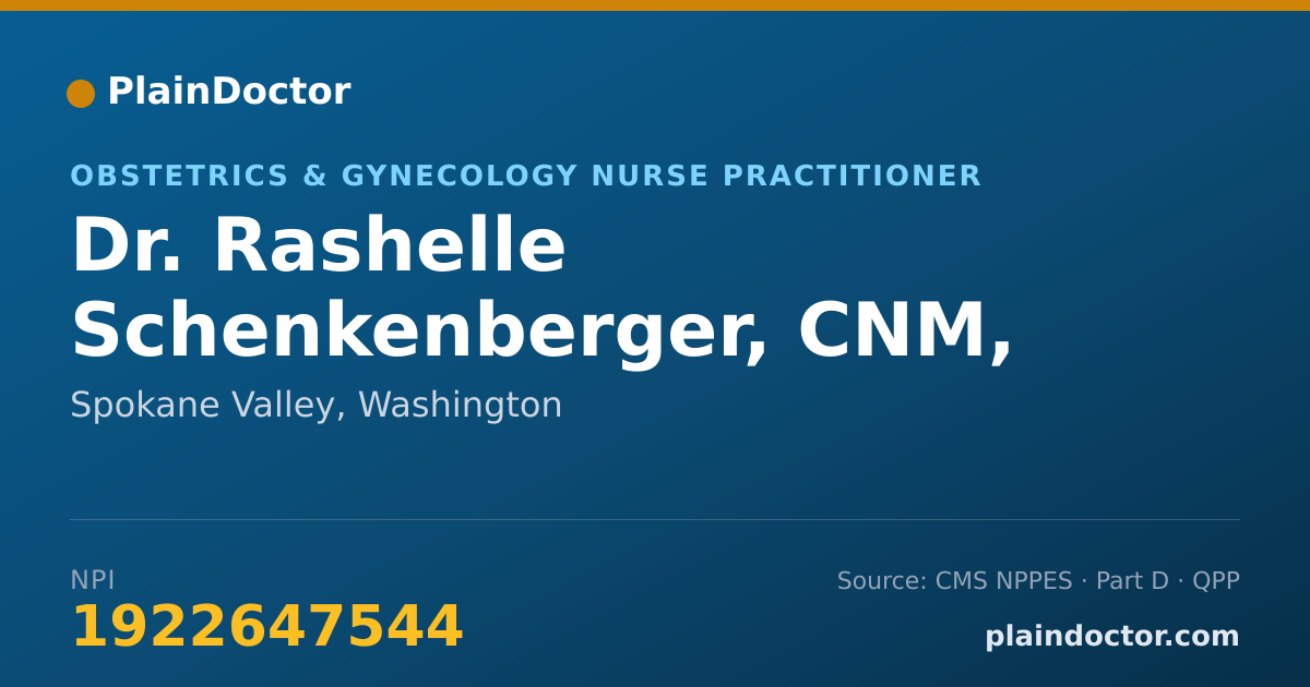 Shareable card for Rashelle Schenkenberger, CNM, WHNP - Obstetrics & Gynecology Nurse Practitioner, Spokane Valley, WA