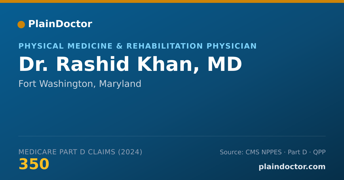 Shareable card for Rashid Khan, MD - Physical Medicine & Rehabilitation Physician, Fort Washington, MD