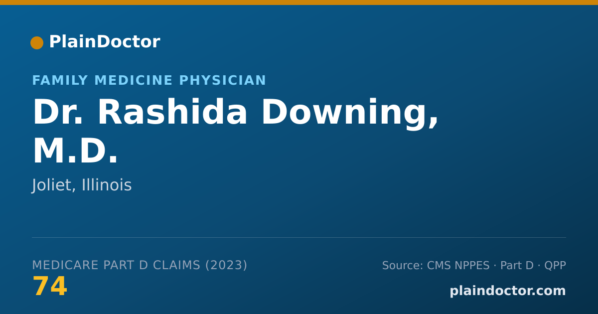 Shareable card for Rashida Downing, M.D. - Family Medicine Physician, Joliet, IL