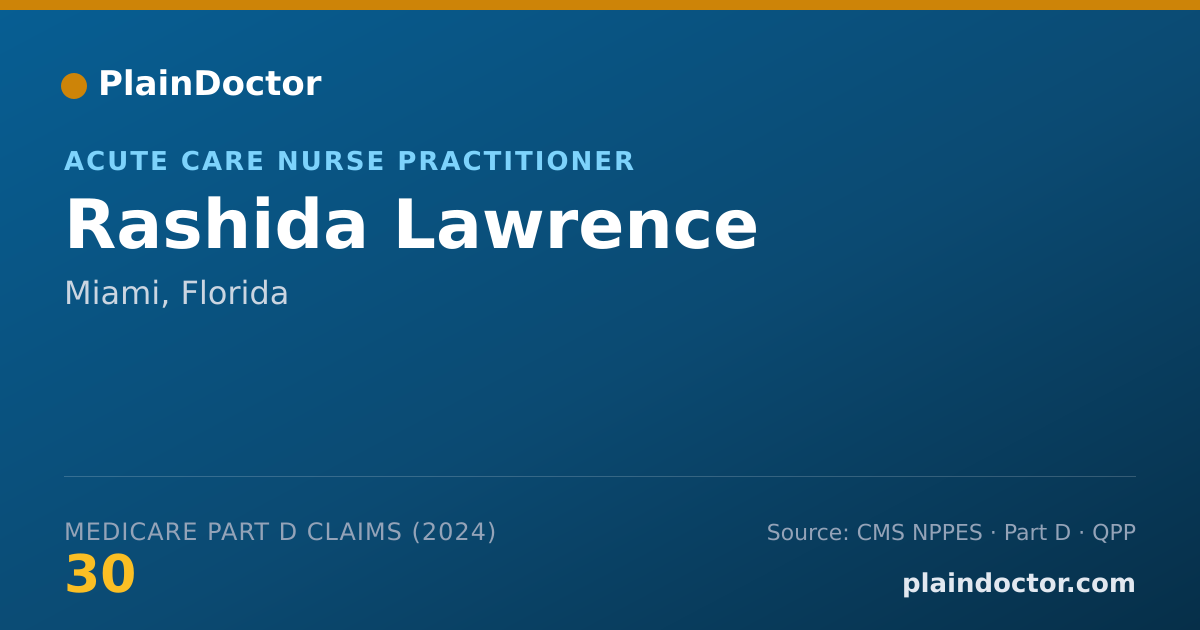 Shareable card for Rashida Lawrence - Nurse Practitioner, Miami, FL