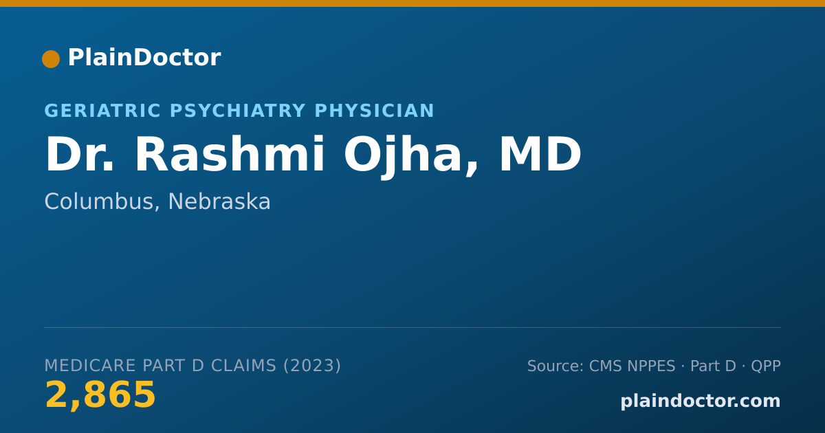 Shareable card for Rashmi Ojha, MD - Geriatric Psychiatry Physician, Columbus, NE
