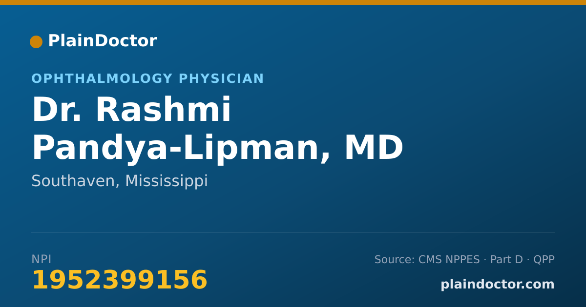 Shareable card for Rashmi Pandya-Lipman, MD - Ophthalmology Physician, Southaven, MS