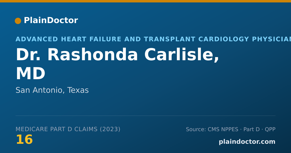 Shareable card for Rashonda Carlisle, MD - Advanced Heart Failure and Transplant Cardiology Physician, San Antonio, TX