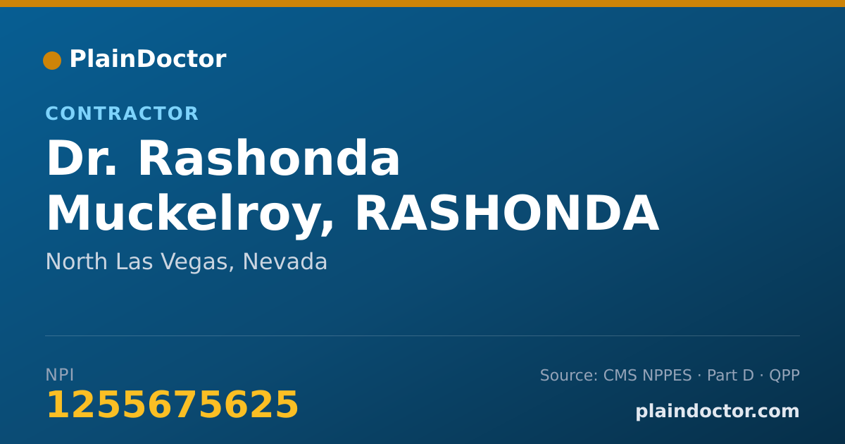 Shareable card for Rashonda Muckelroy, RASHONDA MUCKELROY - Contractor, North Las Vegas, NV