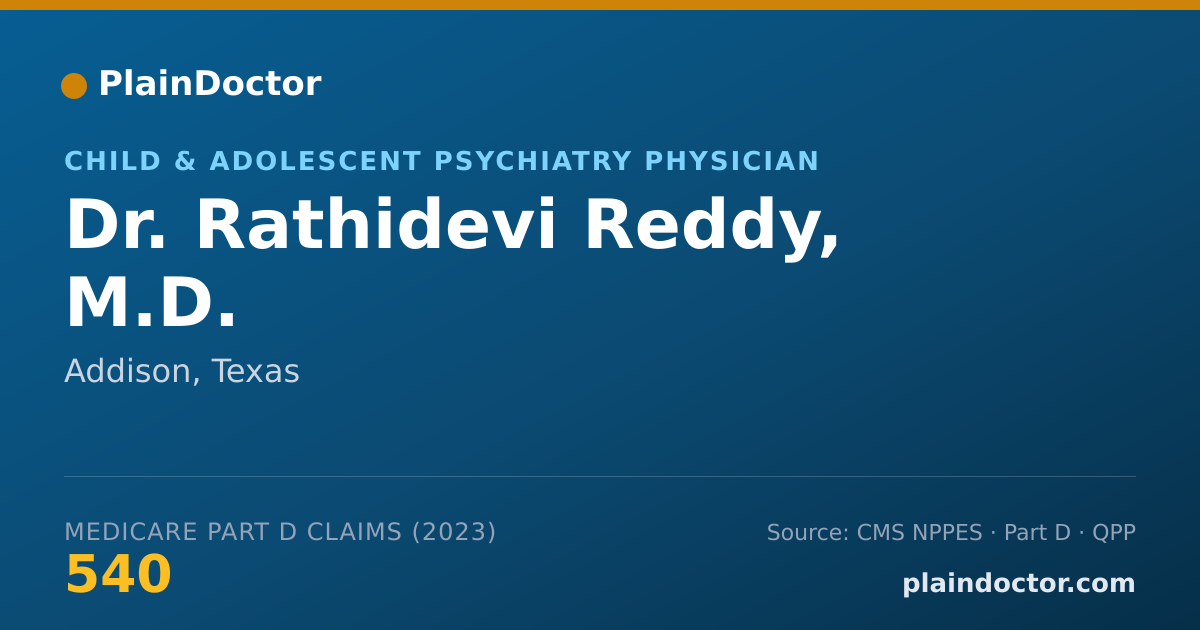 Shareable card for Rathidevi Reddy, M.D. - Child & Adolescent Psychiatry Physician, Addison, TX