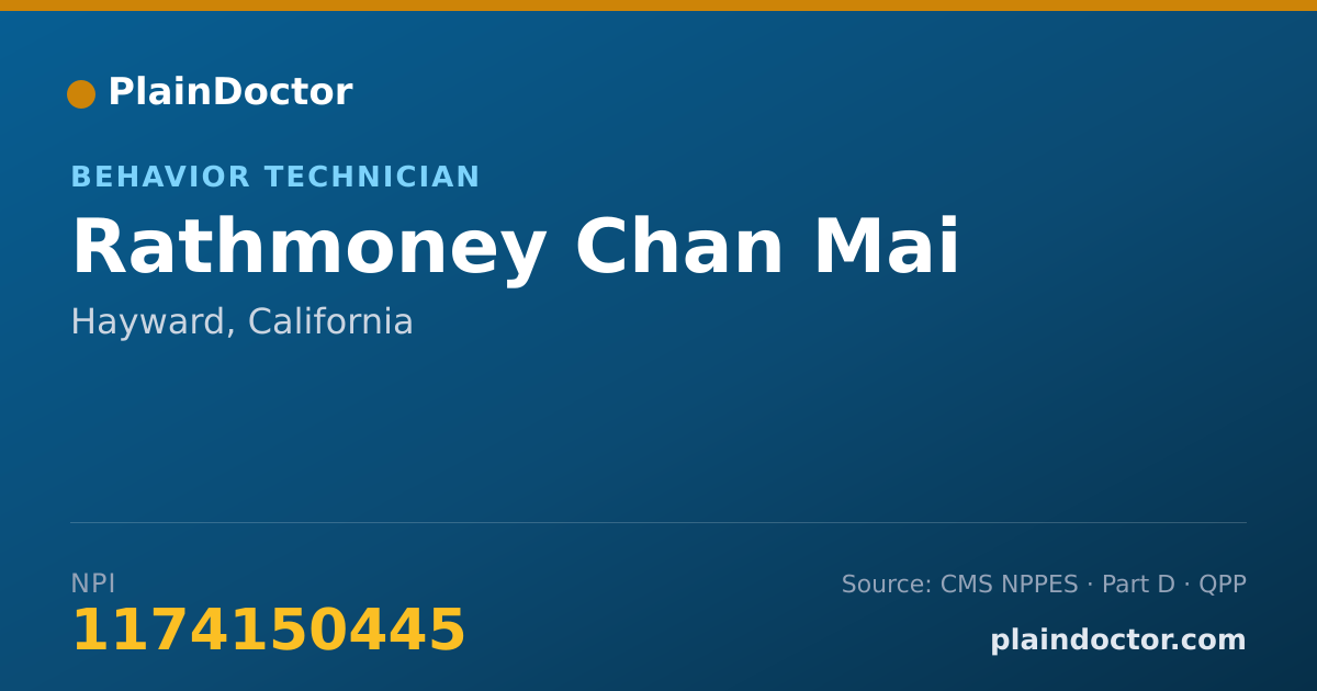 Shareable card for Rathmoney Chan Mai - Behavior Technician, Hayward, CA