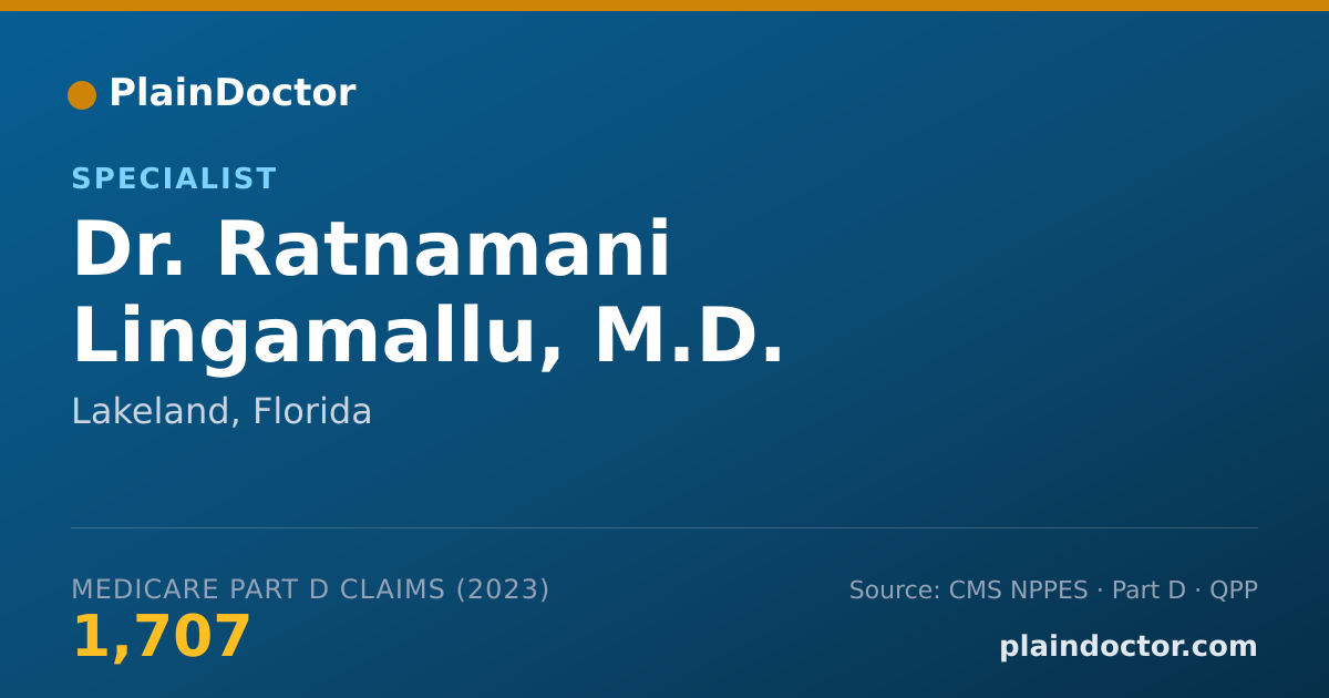 Shareable card for Ratnamani Lingamallu, M.D. - Specialist, Lakeland, FL