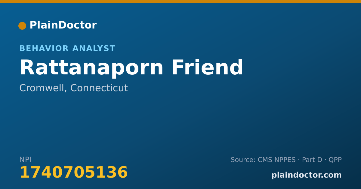 Shareable card for Rattanaporn Friend - Behavior Analyst, Cromwell, CT