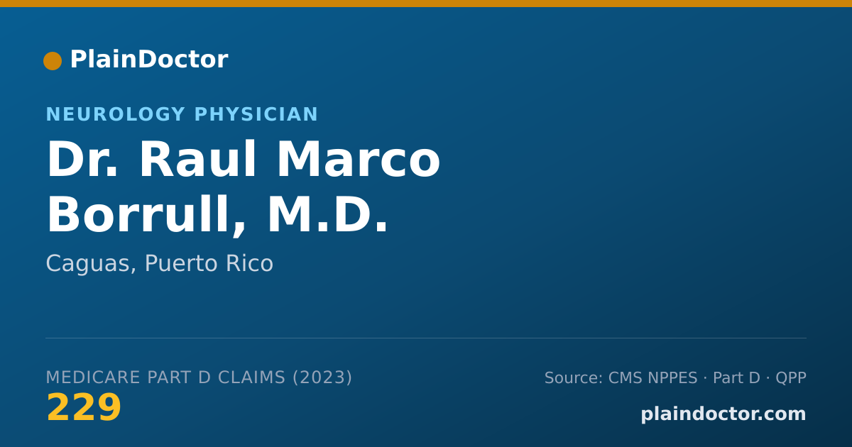 Shareable card for Raul Marco Borrull, M.D. - Neurology Physician, Caguas, PR