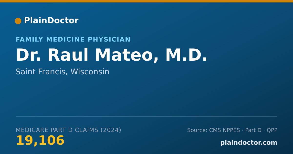 Shareable card for Raul Mateo, M.D. - Family Medicine Physician, Saint Francis, WI