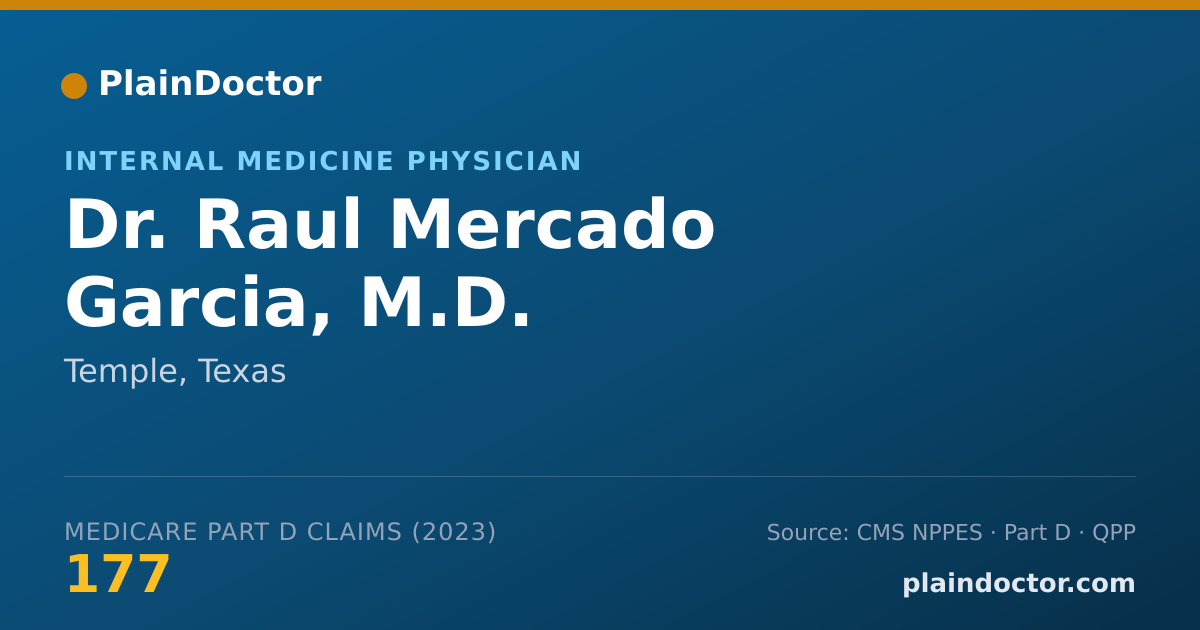 Shareable card for Raul Mercado Garcia, M.D. - Internal Medicine Physician, Temple, TX