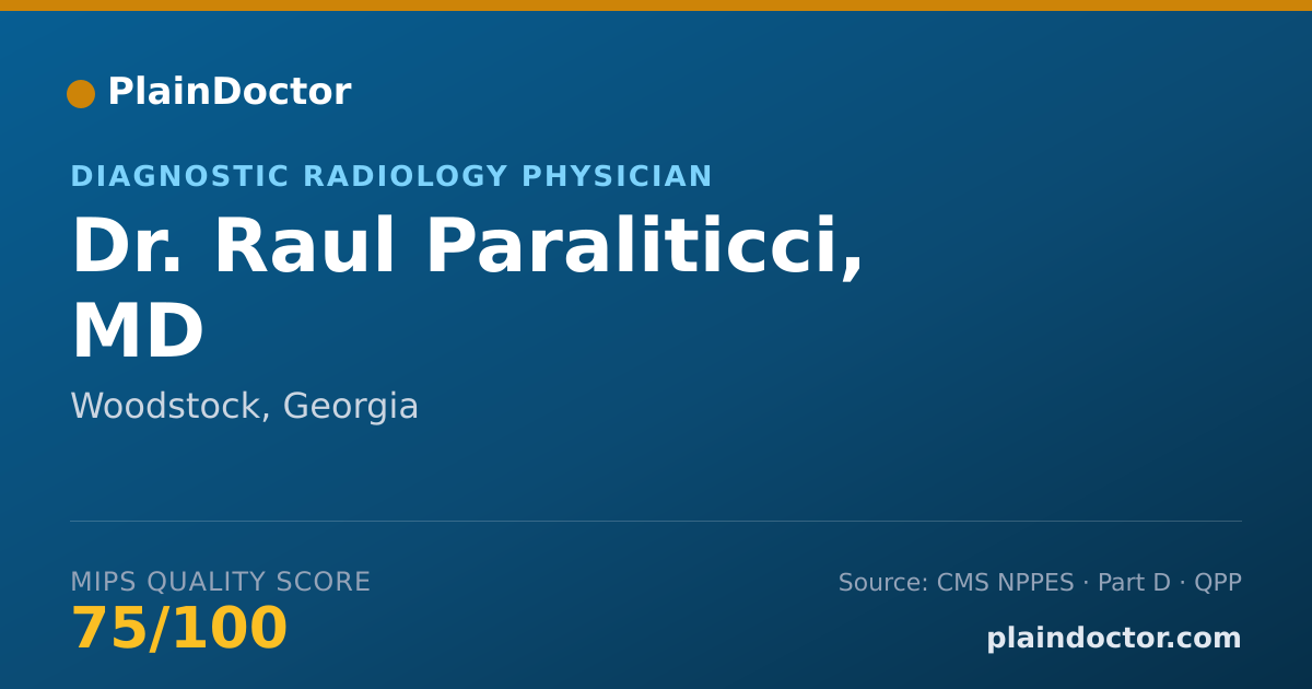 Shareable card for Raul Paraliticci, MD - Diagnostic Radiology Physician, Woodstock, GA