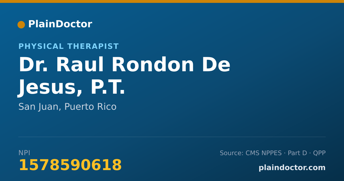Shareable card for Raul Rondon De Jesus, P.T. - Physical Therapist, San Juan, PR