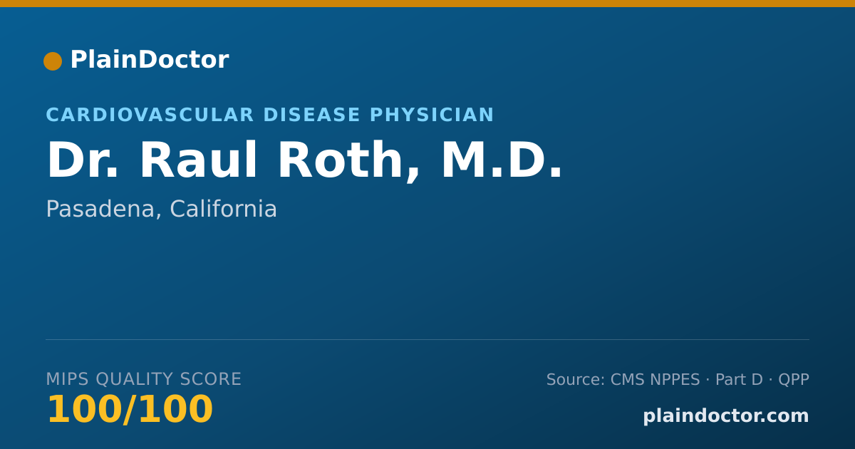 Shareable card for Raul Roth, M.D. - Cardiovascular Disease Physician, Pasadena, CA