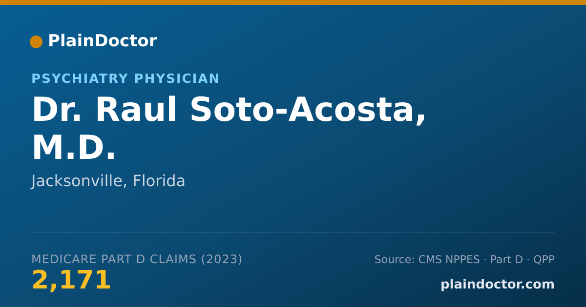 Shareable card for Raul Soto-Acosta, M.D. - Psychiatry Physician, Jacksonville, FL
