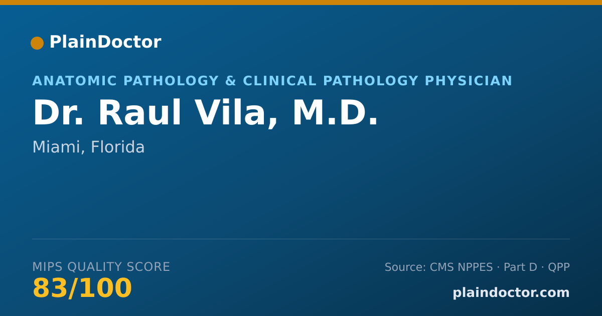 Shareable card for Raul Vila, M.D. - Anatomic Pathology & Clinical Pathology Physician, Miami, FL