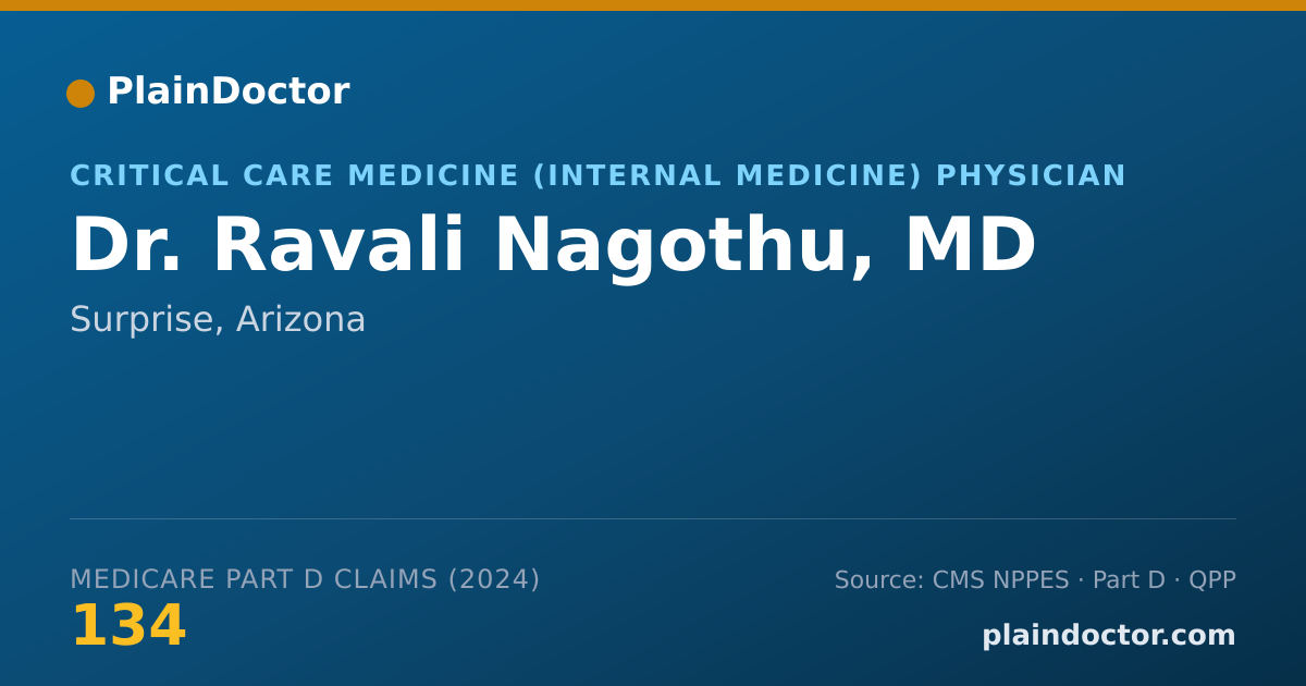 Shareable card for Ravali Nagothu, MD - Critical Care Medicine (Internal Medicine) Physician, Surprise, AZ