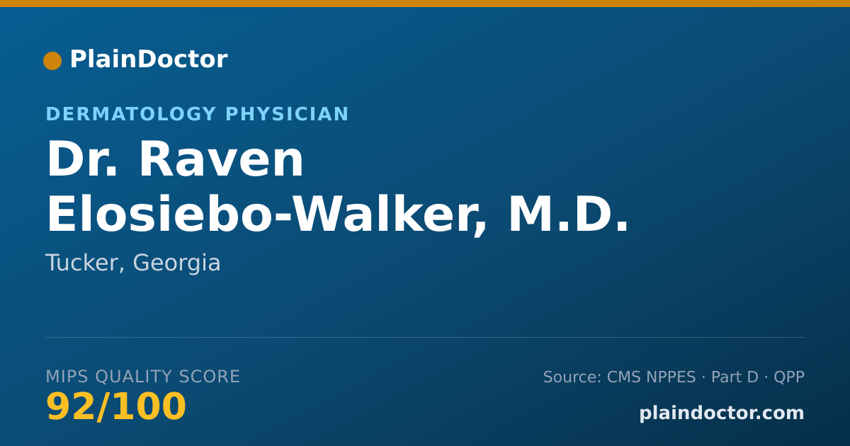 Shareable card for Raven Elosiebo-Walker, M.D. - Dermatology Physician, Tucker, GA